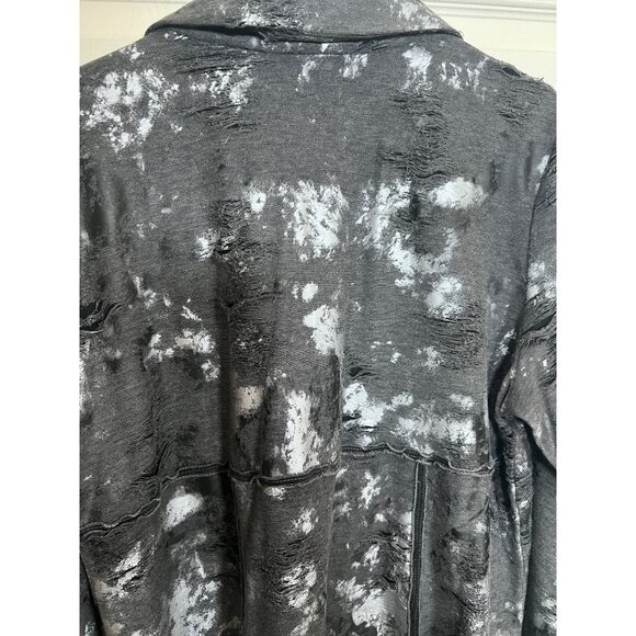 Andria Lieu XXL Jacket Distressed Chic Grunge Black & Gray Rocker Vibes - Picture 8 of 10